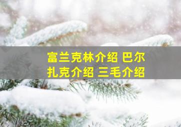 富兰克林介绍 巴尔扎克介绍 三毛介绍